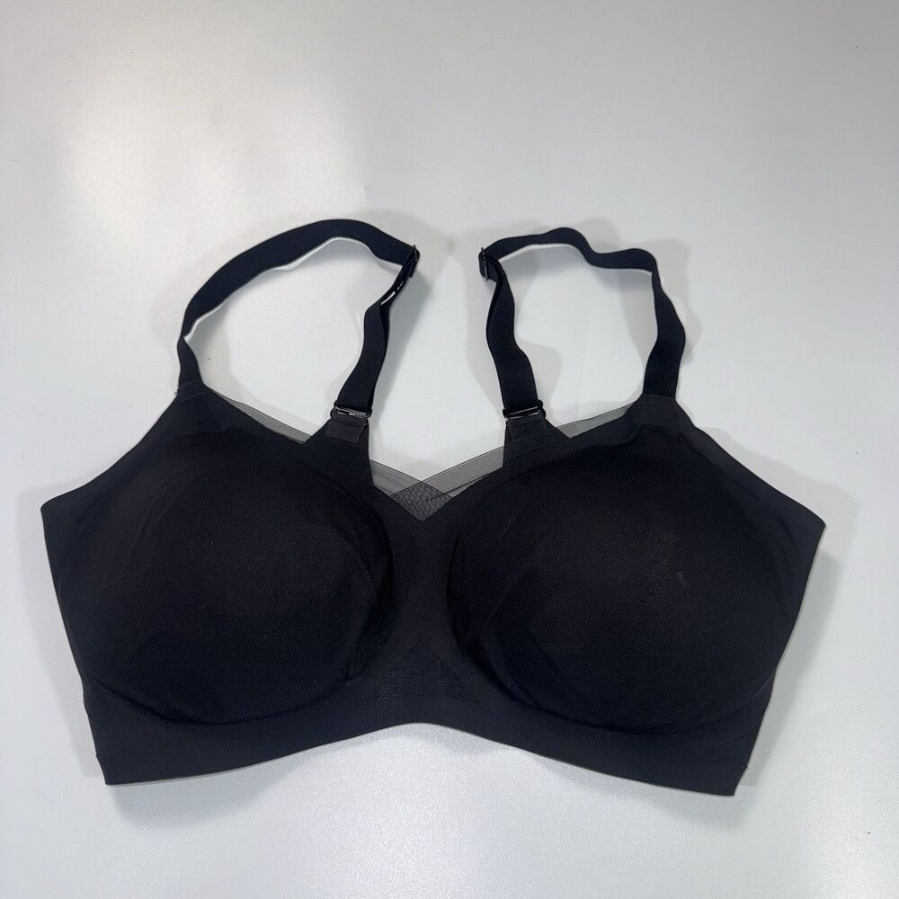 HoneyLove Crossover Bra Women's 36 D/DD (E) Black  Wireless Removable Pads EUC